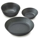 アイリスオーヤマ 食器セット一人暮らし 3点セット ブラック 食洗機 電子レンジ対応 MNW-3S