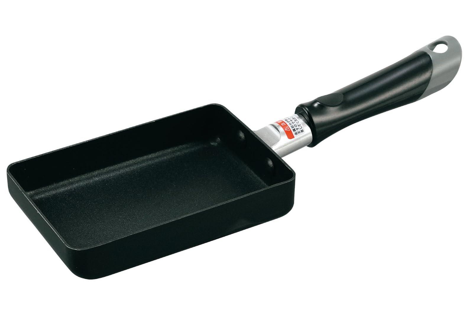 カクセー 玉子焼き器 お弁当に便利なサイズ ガス火専用 ふっ素樹脂加工 焦げつきにくく お手入れしやすい Kuronic クロニック KN-03 ブラック