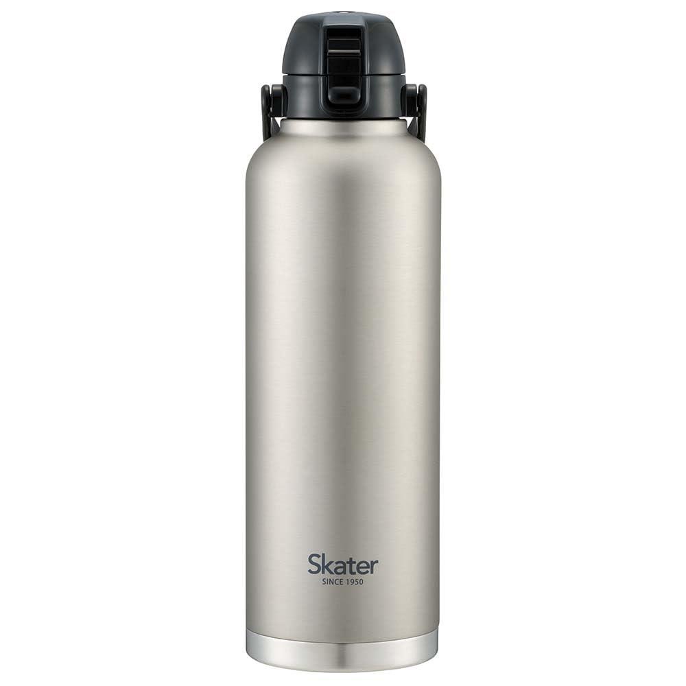 スケーター(Skater) ハンドル付き 直飲み ステンレス 水筒 2L 大容量 ワンプッシュ式 シルバー 2000ml 真空二重 魔法瓶 STD20H-A