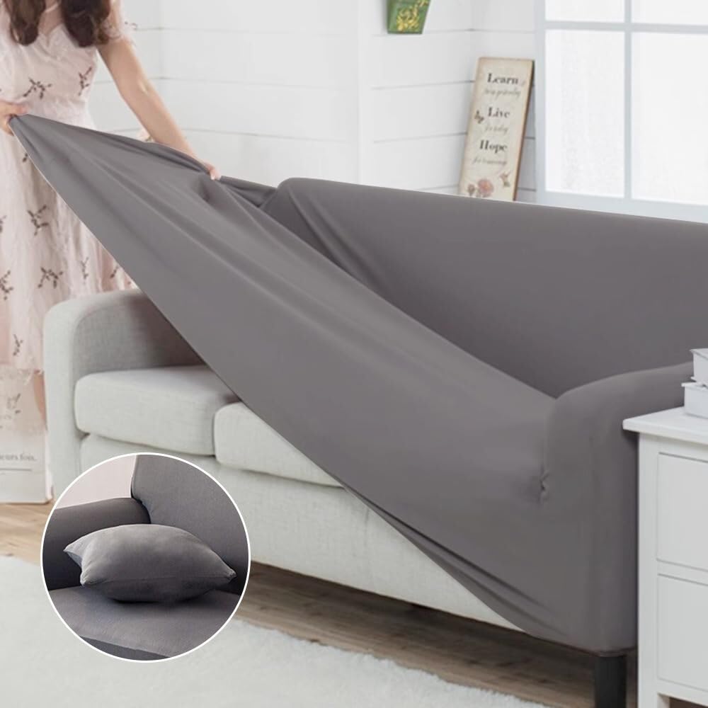 ソファーカバー 北欧風 肘付き 犬猫対策 1人掛け/2人掛け/3人掛け 高弾性 保護カバー 傷防止 爪とぎ防止 滑り止め 柔らかい ストレッチ クッションカバー1枚付 伸縮素材 ソファ フィット 洗える