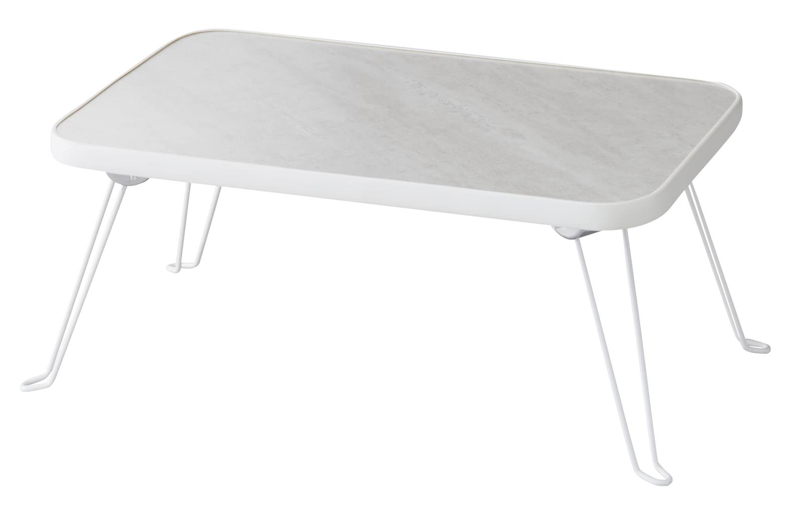 武田コーポレーション ローテーブル テーブル リビング コンパクト 幅45cm 組み立て不要 折り畳み 安定 ちゃぶ台 座卓 頑丈 子供 机 単身 一人暮らし 折りたたみテーブル45 大理石柄 ホワイト WH 45×30×18cm T1-D4530WH