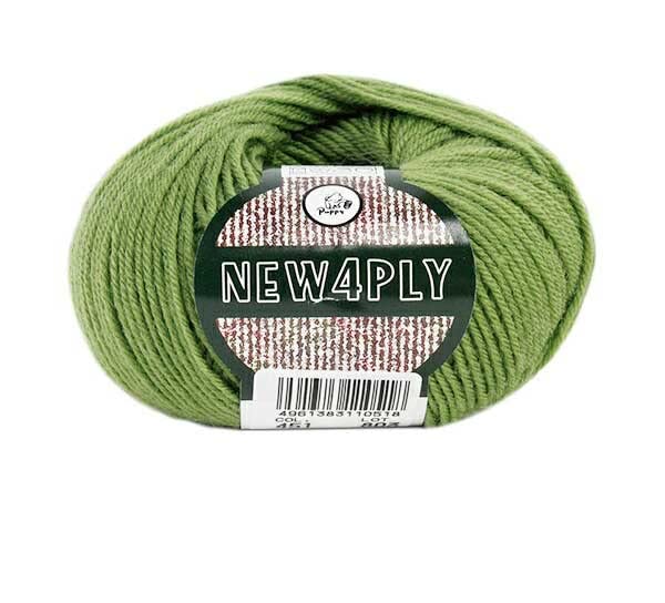 パピー ニュー4PLY 毛糸 中細 Col.451 黄緑 系 40g 約150m 10000110