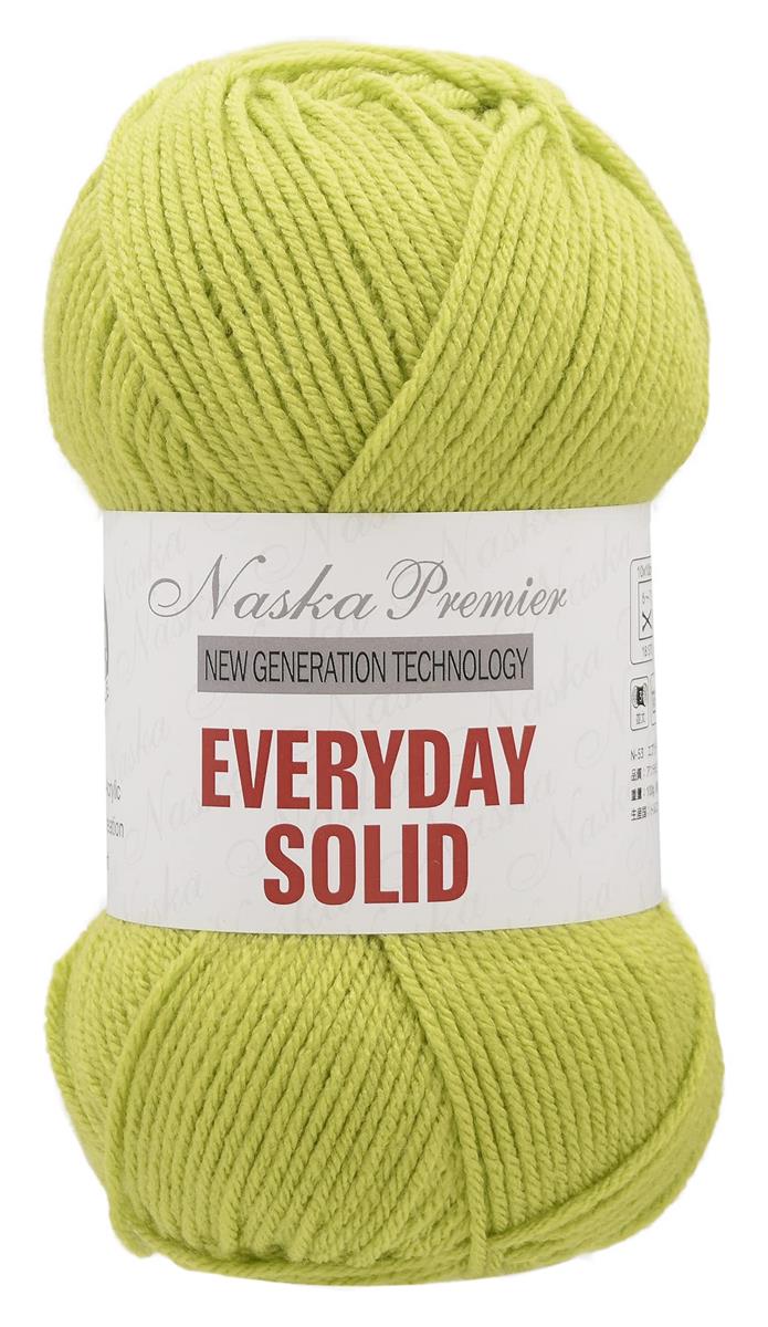 NASKA 手編み毛糸 エブリデイ ソリッド 並太 COL. 104 きみどり 系 約 100g 250m N-53
