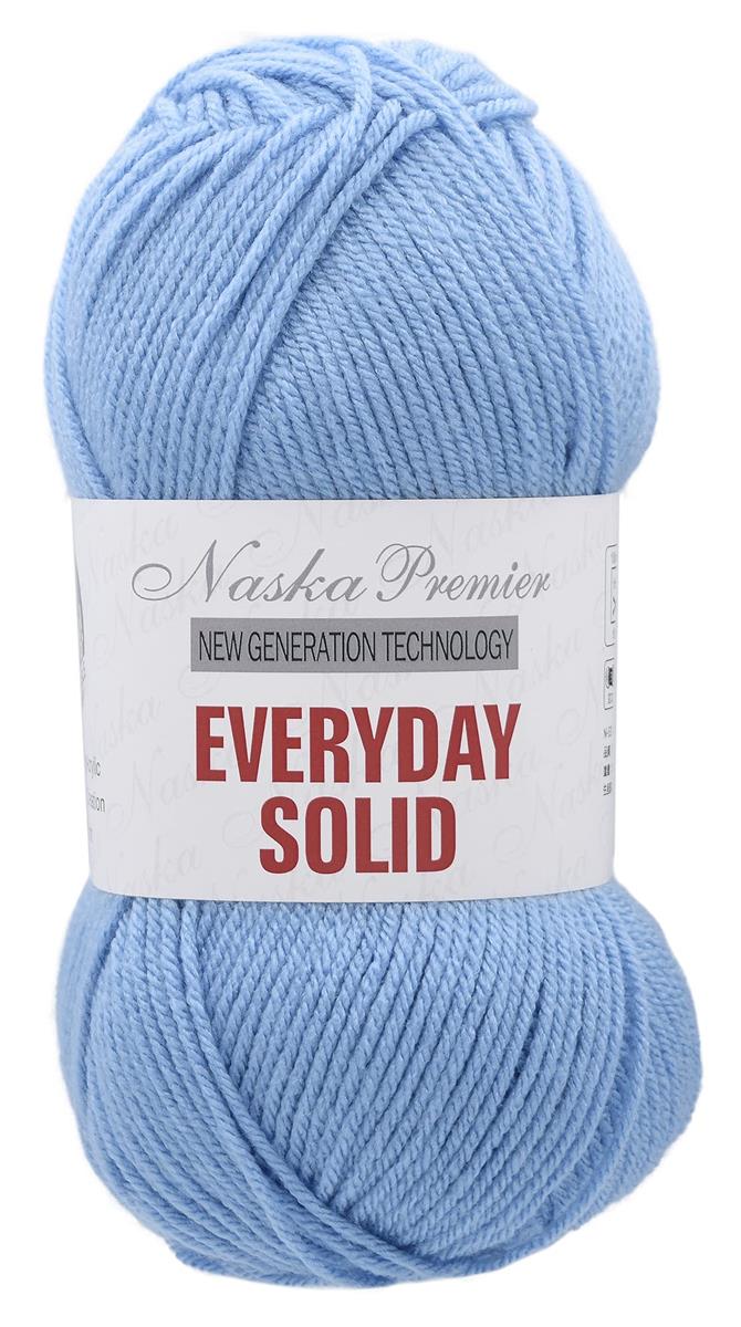 ナスカ 手編み毛糸 エブリデイ ソリッド 並太 COL. 102 みずいろ 系 約 100g 250m 5玉セット N-53