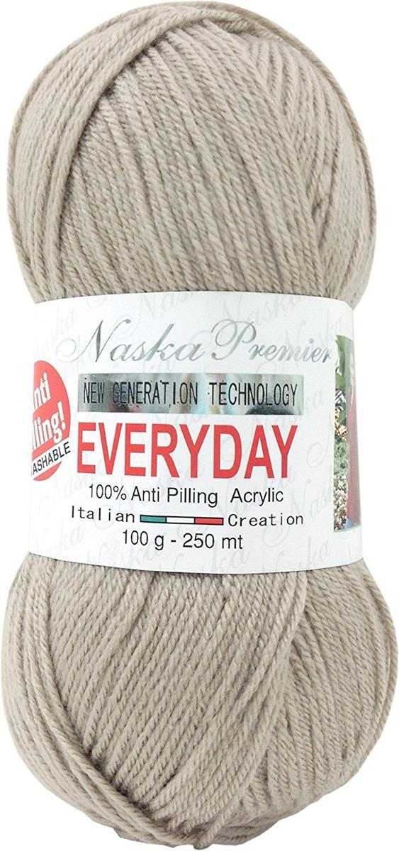 NASKA 手編み毛糸 エブリデイ ソリッド 並太 COL. 21 ベージュ 系 約 100g 250m N-53