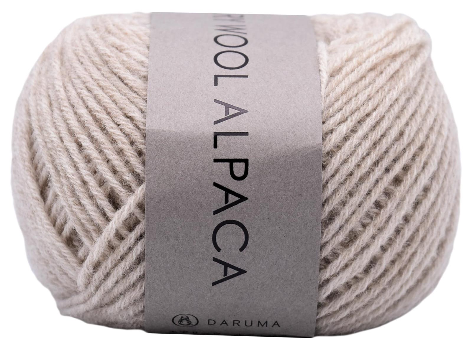 DARUMA 手編み毛糸 エアリーウールアルパカ 合太 COL. 2 オートミール 約30g 100m 6500