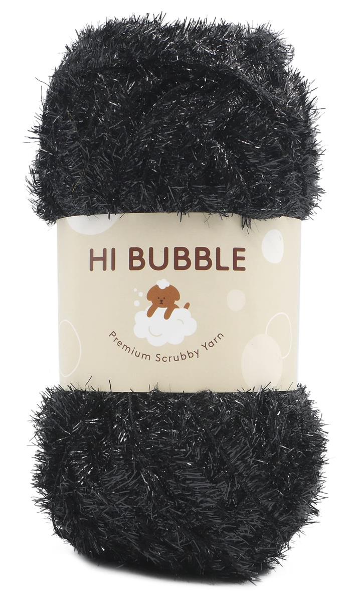 NASKA 毛糸 ハイバブル (HI BUBBLE) 並太 90g 約 215m Col.39 ブラック 系 N-107