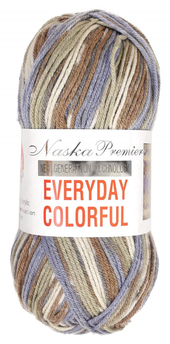 NASKA エブリデイ カラフル 毛糸 並太 Col.320 グレー 系 100g 約250m 5玉セット N-57
