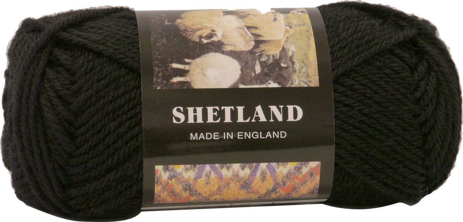 パピー シェットランド 毛糸 並太 Col.32 ブラック 系 40g 約90m 10000523