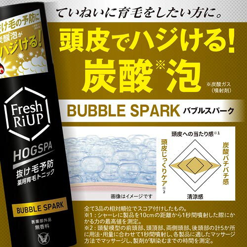 フレッシュリアップ ホグスパ HOGSPA バブルスパーク(135g) リアップ トニック 男性用 育毛 育毛剤 抜け毛 かゆみ riup-10000229 リアップ公認ショップ サンプル画像2