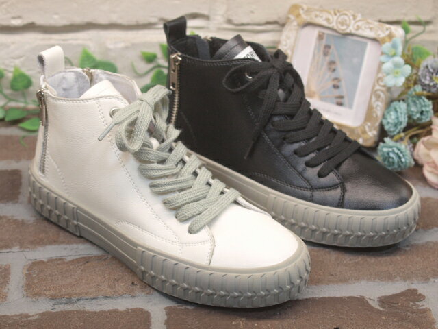 【peak CASUAL】【ROSTORY CHILD】【FIZZ REEN】ハイカットレースアップシューズ　3005 【グレー・クロ】【本革ハイカットスニーカー　紐タイプ　ファスナーあり】【ピークカジュアル　ロストリーチャイルド　フィズリーン 】のサムネイル