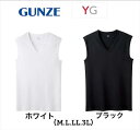グンゼ ノースリーブ シャツ メンズ 年間 YG ワイジー 綿100% Vネック スリーブレス V首 定番 コットン COTTONUSA 紳士 抗菌 防臭 フィ...