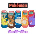 ポケモン 大人用 靴下 23-25cm ピカチュウ イーブイ カビゴン ゲンガー コダック くつした ソックス レディース 女性 ポケットモンスター 人気 キャ...