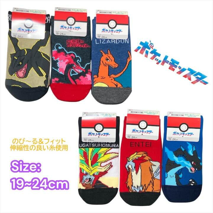 楽天RIVER BRANCHポケモン 大人用 靴下 19-24cm レックウザ エンテイ リザードン ウガサホムラ くつした ソックス レディース 女性 ポケットモンスター 人気 キャラクター グッズ かわいい おしゃれ プレゼント ギフト プチギフト 記念