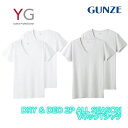 グンゼ GUNZE ワイジー YG DRY&DEO 綿100% メンズインナー 半袖 Vネック アウターにひびきにくい 薄手インナー スーツにもぴったり 伸縮性...