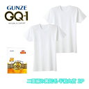 GQ-1 二重編み裏起毛 半袖丸首 Tシャツ 2枚組 肌着 グンゼ GUNZE gq2214g M-LL ギフト プレゼント