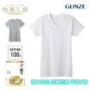 グンゼ 快適工房 半袖 V首 メンズ 綿100% 抗菌防臭 無地 フライス 男性用 Vネック メンズ インナーシャツ シャツ 綿 60代 70代 80代 ギフト...