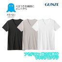 グンゼ アセドロン インナーシャツ 半袖 Vネック メンズ 夏 夏用 鹿の子 吸汗 速乾 涼しい べたつかない 汗染み防止 脇汗 下着 肌着 V首 白 黒 ベージュ シャツ 仕事 ビジネス MCA715P M L LL ギフト プレゼント(4)