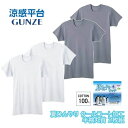 涼感平台 夏ひんやり クールコート加工 綿100% 半袖丸首 インナー Tシャツ 2枚組 LLサイズ グンゼ GUNZE | 大きいサイズ メンズ 男性 紳士 ...