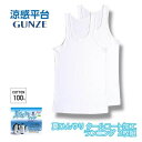 涼感平台 紳士インナーシャツ ランニング 夏ひんやり クールコート加工 GUNZE 綿100% rb4720a M-LL ギフト プレゼント