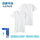 涼感平台 抗菌防臭 鹿の子 半袖U首 インナー Tシャツ 2枚組 グンゼ GUNZE | 大きいサイズ メンズ 男性 紳士 uネック u首 半袖 涼感 涼しい 肌着 下着 M-LL rc7716c ギフト プレゼント(4)