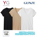 グンゼ GUNZE ワイジー YG ネクストラ NextRA+ COOL 汗取り付き Vネック Tシャツ メンズ 半袖 綿100% 天然冷感 消臭 yn0316 M-LL ギフト プレゼント