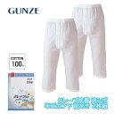 クレープ肌着 波シボ 綿100% 半ズボン下 前あき 2枚組 グンゼ GUNZE | メンズ 男性 紳士 ズボン下 前開き パッチ ももひき ズボン ニーレング...