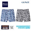 グンゼ トランクス 前開き メンズ 年間 ポロビーシーエス POLO GUNZE 綿100% 布帛 ゆったり ラク 柄 パンツ 下着 PBM823 M-LL ギ...
