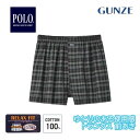 POLO BCS トランクス 綿100% 前開き メンズ 紳士 男性 年間 ポロ ビーシーエス 布帛 チェック ゆったり ラク 柄 パンツ 下着 グンゼ GUN...