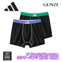 GUNZE adidas グンゼ アディダス 吸汗速乾 ドライ 前あき ロゴ ポリエステル 2枚組 AP19702-852 140cm-170cm ボクサーパン...