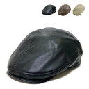 【抗菌 消臭】ベーシックエンチ Fake Leather Hunting フェイクレザー ハンチング シボ PU ハンチング帽 ブランド 帽子 シンプル モード...