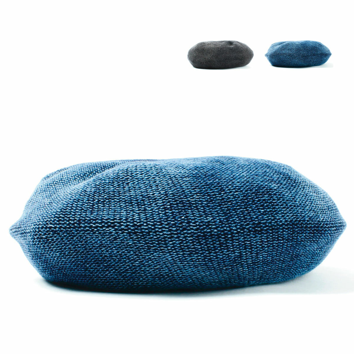 ベーシックエンチ Denim Knit Beret 2色展開 帽子 ベレー デニム メンズ レディース 57-59cm BASIQUENTI RIVER UP リバーアップ