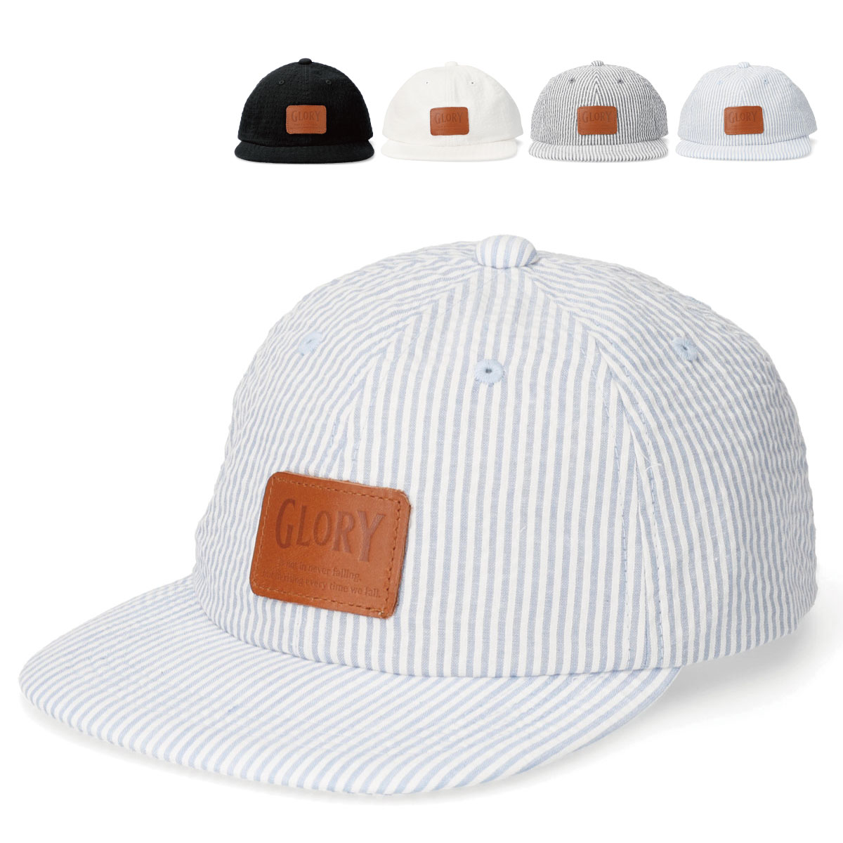 Rakuten - ベーシックエンチ GLORY Cap グローリーキャップ 帽子 ストライプ 春夏 サイズ調整 全4色 レディース メンズ フリーサイズ 57cm-59cm