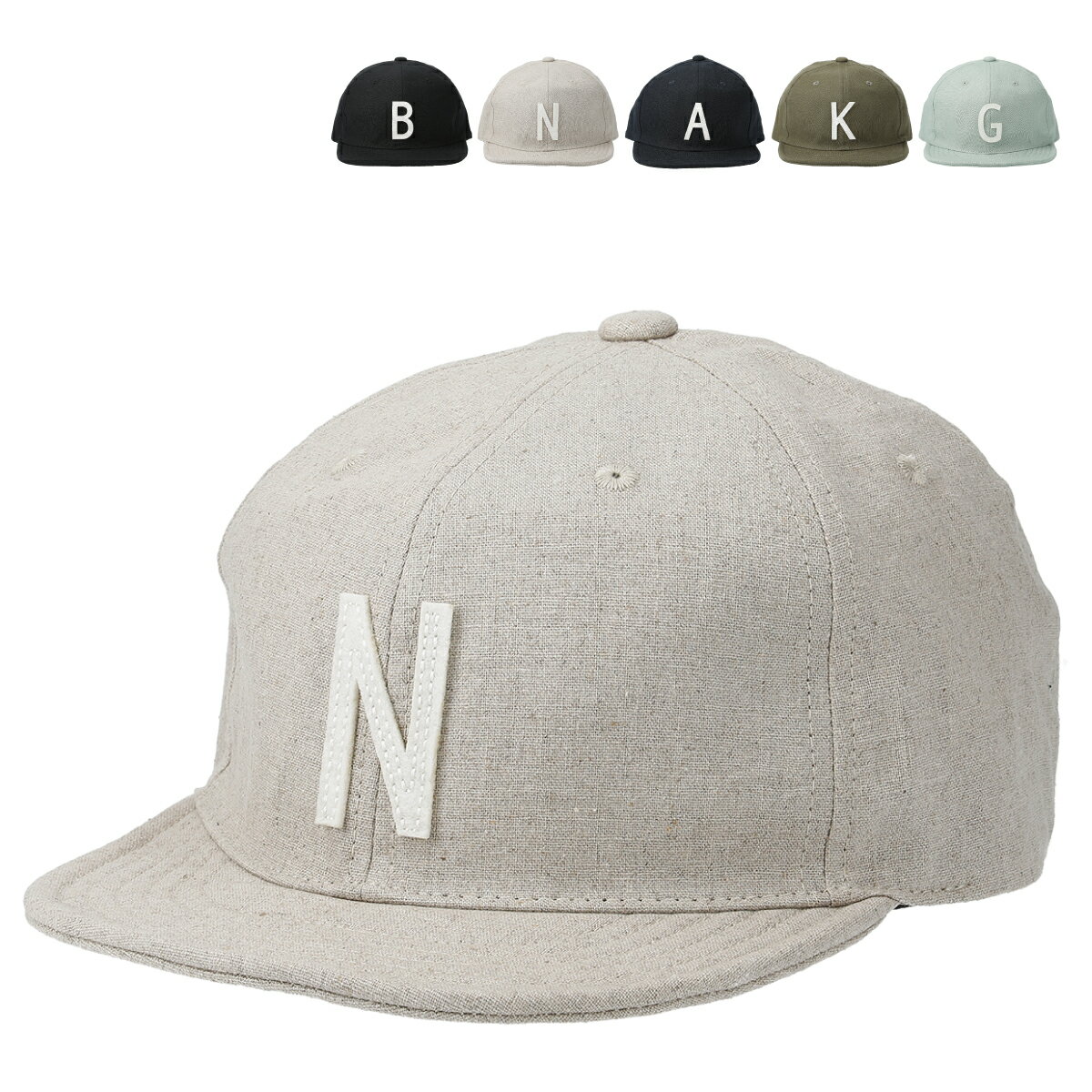 ヘンプ 帽子（メンズ） 【麻素材 抗菌 消臭 吸水速乾】ベーシックエンチ Linen Logo Short Cap リネン ロゴ ショート キャップ ヘンプ リネン 帽子 レディース メンズ アンパイヤキャップ ワッペン アルファベット ゴルフ アウトドア ローキャップ 吸湿速乾 フリーサイズ 全5色 bcn-y31837