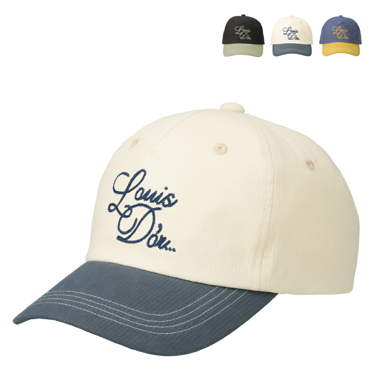 【洗える 抗菌 消臭】ベーシックエンチ Louis D’or Cap ルイ ドール キャップ チェーンステッチ ツートーン 筆記体 ロゴ シンプル 日除け 機能性 無地 キャップ アウトドア 帽子 手洗い可 レディース メンズ 洗濯 ゴルフ ハイキング 釣り フリーサイズ 全3色 bcs-u41940