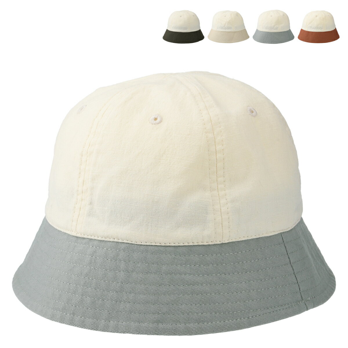 ヘンプ 帽子（メンズ） 【洗える 抗菌 消臭】ベーシックエンチ 2tone Mix Crew Hat ツートーン クルーハット バイカラー 麻 日除け 機能性 無地 帽子 手洗い可 レディース メンズ 洗濯 釣り フリーサイズ 全4色 bcs-k41947