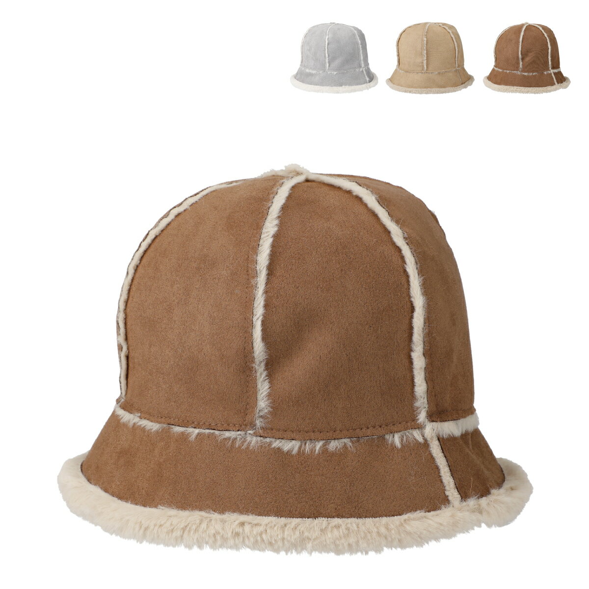 ベーシックエンチ Faux Mouton Metro Hat フェイク ムートン メトロ ハット バケットハット ファー ボア バケット ハ…