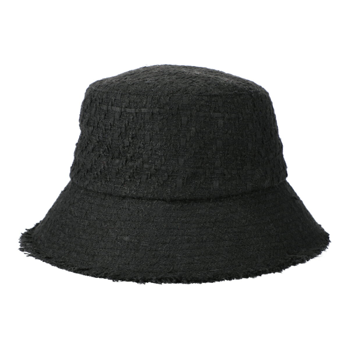 【抗菌 消臭】ベーシックエンチ Tweed Bucket Hat ツイード バケットハット 千鳥 バケット ハット 帽子 レディース サイズ調整 秋冬 フリンジ ばさばさ 小顔 ハンドトゥース 無地 シンプル バケハ バケツ フリーサイズ 全5色 lct-u27613 3