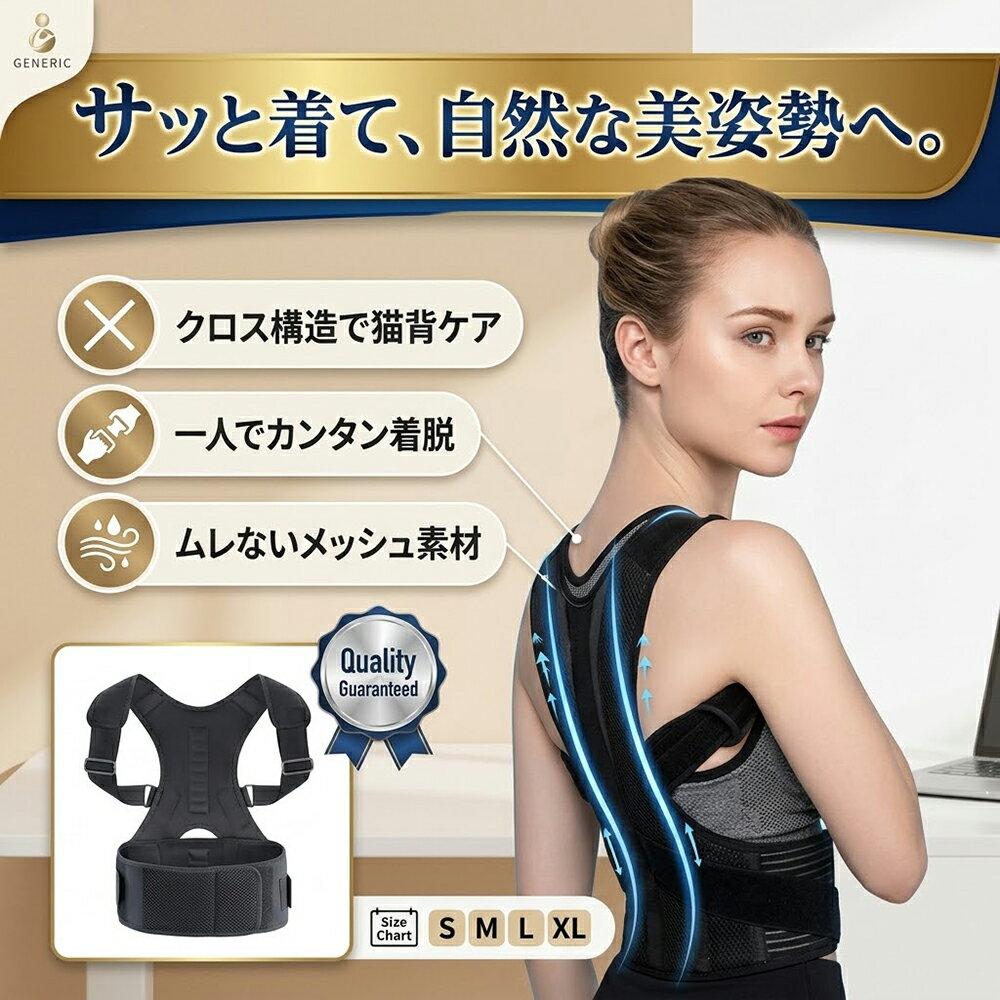 Rakuten - 猫背矯正ベルト姿勢矯正ベルト姿勢サポーター背筋サポート背筋ベルト巻き肩対策クロステープ設計調整可能男女兼用日常生活仕事家事勉強装着簡単腰部サポート長時間着用快適フィット美姿勢習慣姿勢補助姿勢ケアサポートベルト背中サポート姿勢対策習慣サポート体型対応調整可