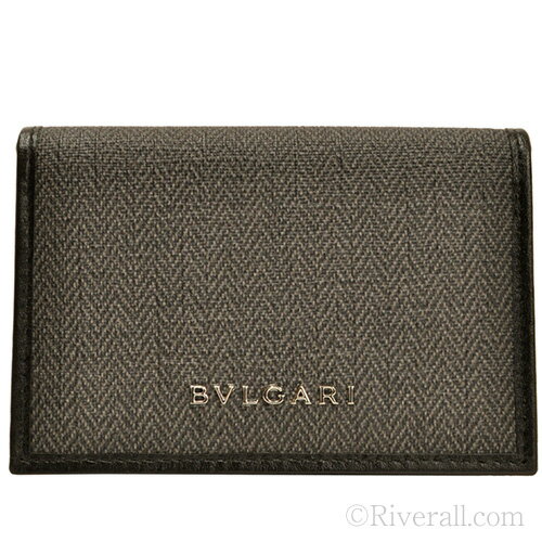 ブルガリ BVLGARI メンズ 名刺入れ カードケース ダークグレー PVC×レザー 32588 アウトレット