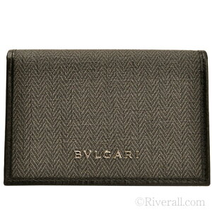 【10%OFFクーポン配布中】ブルガリ ウィークエンド BVLGARI WEEKEND メンズ 名刺入れ カードケース ダークグレー PVC×レザー 32588 アウトレット 送料無料 ファッション かっこいい オシャレ おしゃれ