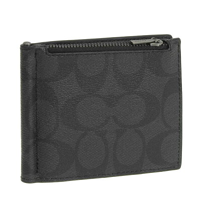 ポイント最大20倍 コーチ COACH 二つ折り財布 財布 マネークリップ付き ブラック系 メンズ c8273qblwo-zz アウトレット 30日間返品保証 代引手数料無料