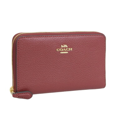 コーチ COACH PBB LEATHER MEDIUM ID ZIP 長財布 財布 レザー チェリーレッド系 レディース c4124imche アウトレット 【全品ポイント10倍 1日24時間限定】