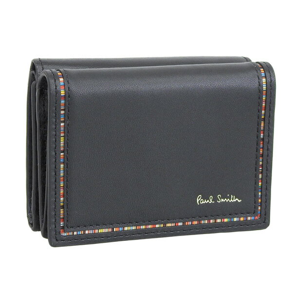 ポールスミス 財布 レディース アウトレット 三つ折り財布 レザー ブラック BPS275 PSMSW0241 PAUL SMITH 30日間返品保証 代引手数料無料 一粒万倍日