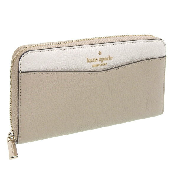 ケイトスペード ラウンドファスナー長財布 レディース アウトレット レザー ベージュ LARGE CONTINENTAL WALLET WLR00402-250 KATE SPADE 一粒万倍日