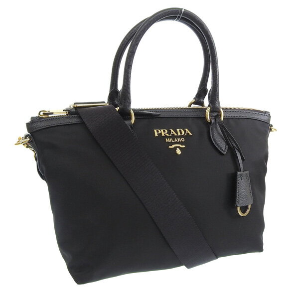 プラダ トートバッグ レディース プラダ バッグ レディース 2WAY トートバッグ アウトレット ブラック 1BA104 TESSUTO+SAFFIAN NERO PRADA