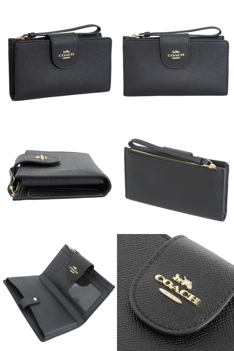 コーチ 長財布 レディース アウトレット品 レザー ブラック XGRN TECH WALLET C286...