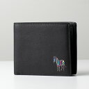 ポール・スミス 二つ折り財布（メンズ） ポールスミス 財布 メンズ 二つ折り財布 ブラック WALLET B COIN M2A6078-KZEBRA-79 PAUL SMITH 一粒万倍日 バレンタイン 早割