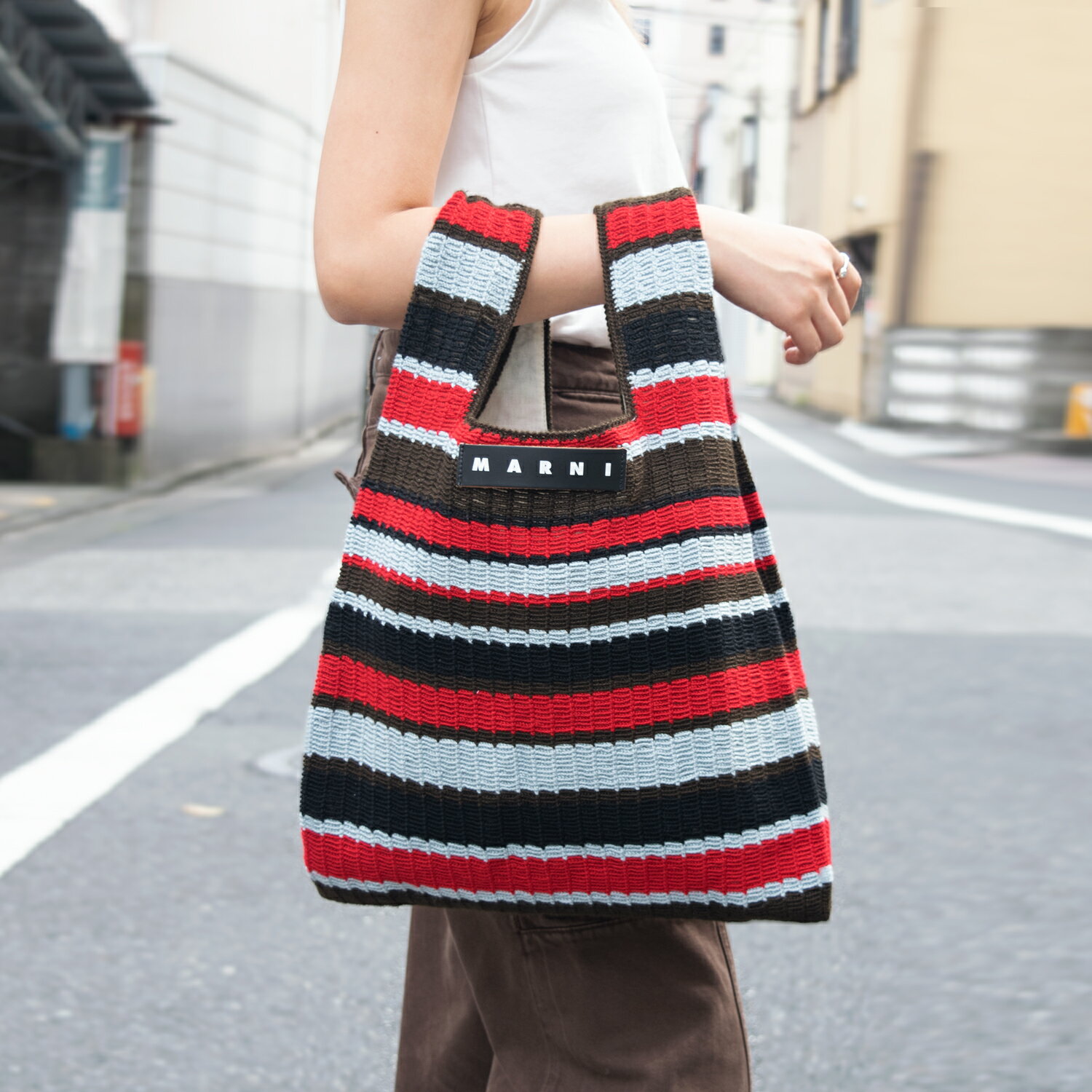 マルニ かわいいトートバッグ レディース マルニ バッグ レディース トートバッグ アウトレット オレンジ SHOPPING BAG SHMH0011Q0STR12 MARNI 楽天スーパーセール