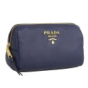 プラダ 小物 レディース ポーチ アウトレット レザー ネイビー 1ND004 CERVO BALTICO PRADA